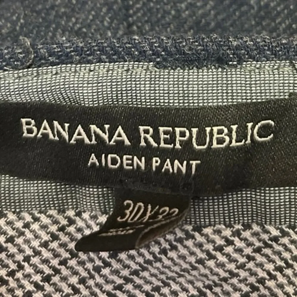 Banana Republic Aiden Men's Blue Wool Straight Leg Trouser Dress Pants Size 32